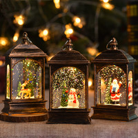 Usine pas cher lanterne de noël Led grande lanterne d'eau de neige jour de noël décoration de la maison lumière LED pour cadeau