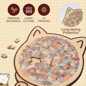 <span class=keywords><strong>Puzzle</strong></span> en <span class=keywords><strong>bois</strong></span> en forme de <span class=keywords><strong>chat</strong></span> coloré personnalisé de 135 pièces, <span class=keywords><strong>puzzle</strong></span> en <span class=keywords><strong>bois</strong></span> en forme de <span class=keywords><strong>chat</strong></span>, <span class=keywords><strong>puzzle</strong></span> en <span class=keywords><strong>bois</strong></span> en forme d'animal, cadeaux créatifs - Product Image 3