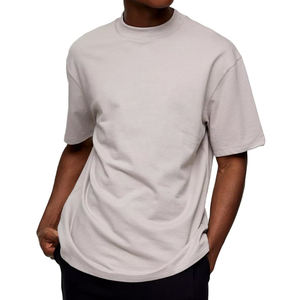 T-shirt Homme Oversize en Coton Uni à Épaules Tombantes, Col Rond Personnalisé, Style Streetwear, Coupe Boxy, Grammage Lourd - Product Image 2