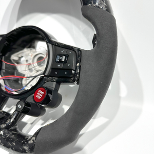 <span class=keywords><strong>Volante</strong></span> Deportivo de Fibra de Carbono Forjado Plateado con Botón de Arranque, Botón de Modo y LED para Volkswagen MK7 MK6 MK5 <span class=keywords><strong>Golf</strong></span> R GTI GTS <span class=keywords><strong>GTD</strong></span> - Product Image 3