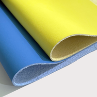 Tissu en cuir écologique en cuir synthétique de Rexine de couleur jaune de Nappa Microfiber pour la tapisserie d'ameublement intérieure de voiture