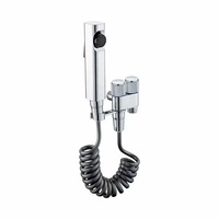 Offre Spéciale : Kit de Douche WC Moderne Gris Anthracite avec Douchette Shattaf, Tuyau de 1,2 m, Robinet Mélangeur d'Eau Froide, Support pour Bidet de Toilette, Garantie 5 Ans