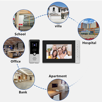 Système d'Interphone Vidéo Filaire 4 avec Caméra, Déverrouillage RFID et Écran de 7 Pouces, Vision Nocturne pour Maison et Villa