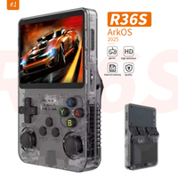 Console de jeu portable rétro R36S avec écran de 3,5 pouces, console de jeu vidéo portable Arkos 64 Go RGB20S