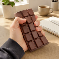Barre de chocolat anti-stress en TPR, jouet à presser doux et mignon à rebond lent pour enfants et adultes, cadeau relaxant multi-scènes