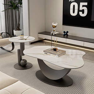 Bàn trà đá hiện đại sang trọng, thiết kế hình đám mây bất quy tắc, kiểu dáng mới lạ, dùng cho nhà ở, phòng khách, kích thước nhỏ. - Product Image 2