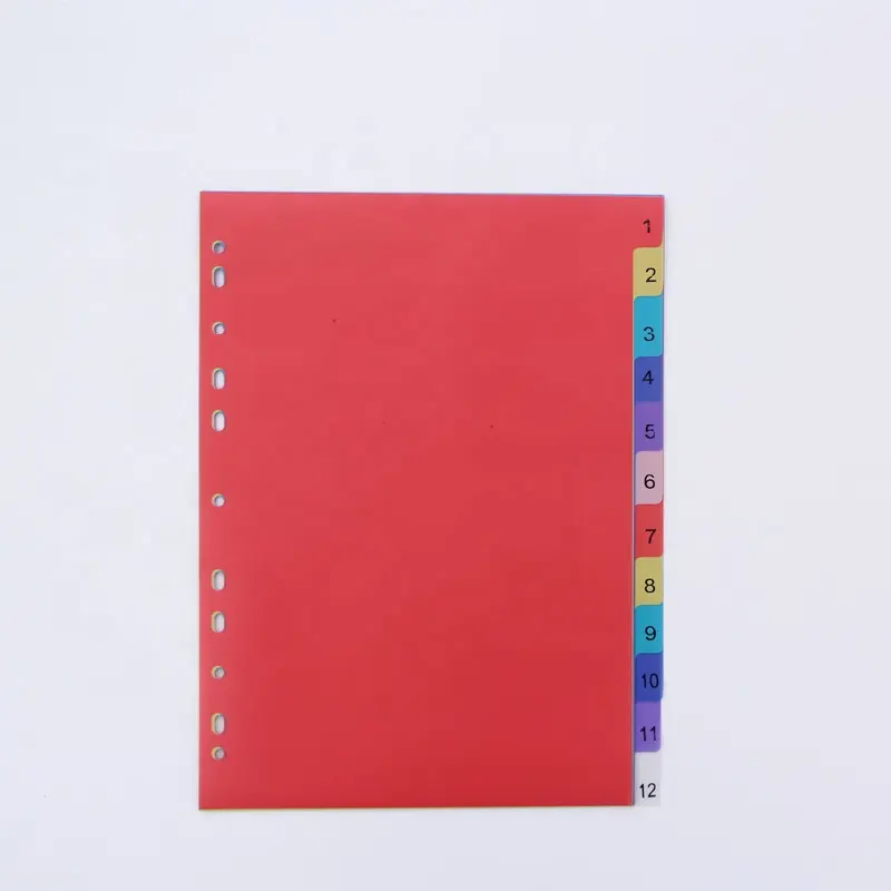 A4 File Binder Tab Divider Nhựa Loose-Leaf Index Divider Văn Phòng Phẩm