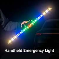 Luz de Advertencia LED Solar RGB para Ventana Trasera de Coche con Control Remoto, Triángulo Deformable, Anticolisión Trasera, Lámpara Intermitente con Ventosa