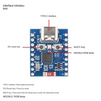 ESP32-C6-TINY Mini papan pengembangan ESP32-C6FH4 WIFI untuk antarmuka Tipe C 3.3V prosesor mikrokontroler