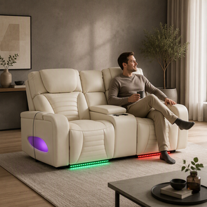 Canapé double électrique zéro gravité Frank Factory Direct avec console de rangement pour villa - Product Image 4