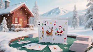 Cartes à jouer sur le thème de Noël pour les jeux de cartes Atmosphère chaleureuse et joyeuse avec <span class=keywords><strong>carte</strong></span> personnalisée de tranquillité hivernale typique - Product Image 2
