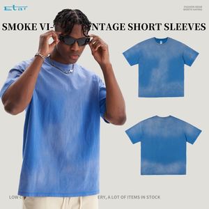 Camisetas personalizadas para hombre al por mayor, camisetas con estampado en blanco de 270gsm de gran tamaño con lavado ácido Vintage para hombre - Product Image 3
