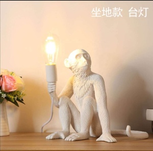 Monkey Pendant On Rope Table Lamp Wall Sconce Cute Animal Lighting Desk Light Children Room Lighting