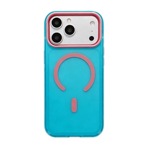 เคสโทรศัพท์แม่เหล็กแบบด้านกึ่งโปร่งแสง สำหรับ iPhone 17 14 15 16 Pro Max ขอบตัดสี ป้องกันการกระแทก - Product Image 1