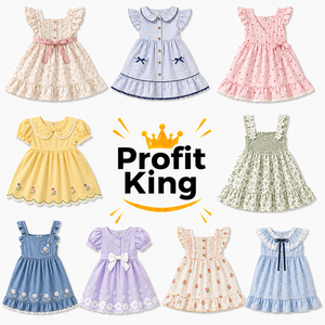 Vestido de Verano para Niñas, de Algodón, Suave al Tacto, Tela Delgada, Envío Aleatorio, Uso Diario - Product Image 1