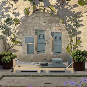 Cama de Pilates Plegable de Madera de Roble, Máquina de Ejercicio para Estudio de Yoga, Reformer de Pilates de Alta Calidad para Gimnasio y Hogar - Product Image 4