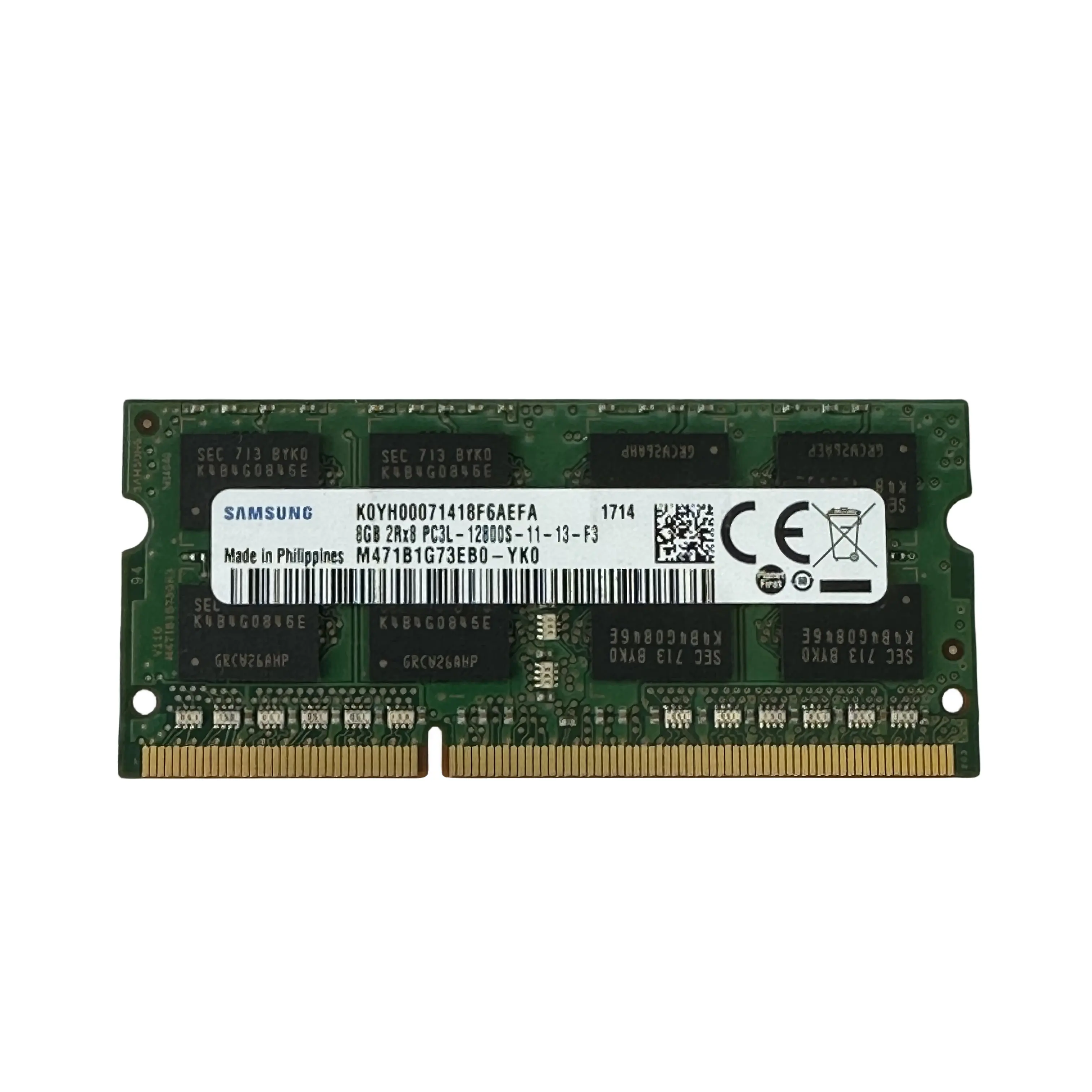 Vendite calde M471B1G73EB0-YK0 DDR3 8gb 2 rx8 PC3-12800S memoria ram laptop SODIMM