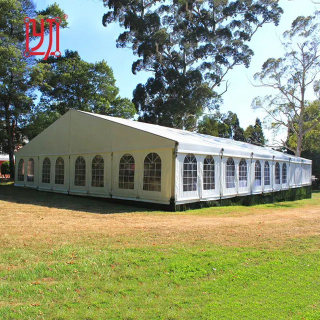 Carpa de boda blanca de aluminio 20x40 40x40 Carpa de fiesta blanca recubierta de PVC para exteriores resistente para ferias comerciales de eventos