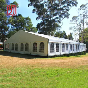 Tenda pernikahan aluminium putih, tenda pesta lapisan PVC putih luar ruangan tugas berat 20x40x40 untuk acara pameran dagang