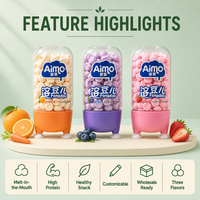 Aimo Fruity Baby Jelly Bean Protein Probiotics Healthy Snack Sweet Taste Semi-Soft Texture Drop Biscuits Box 16g 12 Months Shelf