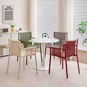 Nordic Style Plastic <b>Chair</b> Set With Openwork Design For Indoor <b>Outdoor</b> Use <b>Stackable</b> <b>Chairs</b> Living Room Dining Room Balcony - Product Image 1