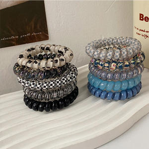 5 pièces/ensemble fil téléphonique <span class=keywords><strong>cheveux</strong></span> cravates coloré en <span class=keywords><strong>plastique</strong></span> <span class=keywords><strong>spirale</strong></span> <span class=keywords><strong>cheveux</strong></span> cravates élastiques <span class=keywords><strong>cheveux</strong></span> bandes - Product Image 3