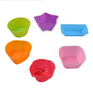 <b>Silicone</b> Muffin Cups 6 Pcs Reusable <b>Baking</b> Mold For Cake Pudding Mousse Oven Safe - Product Image 1