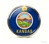 GREPAS GIFTS Épinglette drapeau du Kansas ronde de 1 pouce, épinglette patriotique mondiale pour chapeau