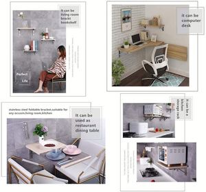 Soporte de pared plegable ajustable de hierro fundido y acero inoxidable de alta resistencia y soporte de estante de mesa de Banco Diseño plegable triangular - Product Image 6