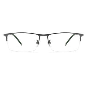 Monture de lunettes optiques semi-cerclées rectangulaires Jingyi pour hommes 990070 en alliage de titane léger pour la myopie, origine Danyang - Product Image 2