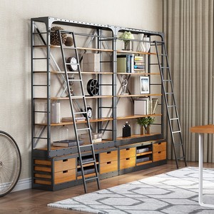 <span class=keywords><strong>Bibliothèque</strong></span> industrielle en métal à 6 niveaux, <span class=keywords><strong>bureau</strong></span>, maison, Vintage - Product Image 4