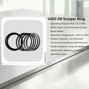 Bague grattoir à huile U503 pour graisses à basse température, fonctionnant à -50°C ° De la lettre C à la 120 ° C avec conception à faible friction - Product Image 1