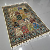 Tapis en soie oriental persan 4x6, quatre saisons, avec motif Bakhtiari Bakhtiyari Paradise Garden, pour la décoration de chambre islamique