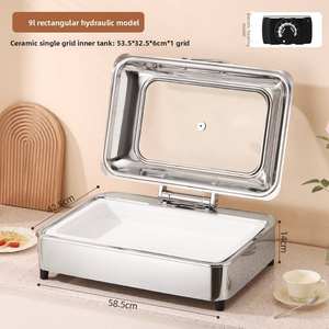 Recipiente para Calentar <span class=keywords><strong>Comida</strong></span> con Tapa de Lujo, Acero Inoxidable, Hidráulico, para Buffet, Suministros para Hoteles, Catering, Bodas y Banquetes - Product Image 4