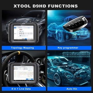 เครื่องมือวินิจฉัยรถบรรทุก D9HD xtool สำหรับงานหนักสแกนเนอร์ระบบเต็มรูปแบบพร้อมการเขียนโปรแกรมโทโพโลยีคีย์สำหรับรถยนต์12V 24V รถบรรทุก - Product Image 6