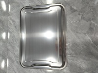Plateau rectangulaire en acier inoxydable 410, plateau de service en métal, plateau de cuisson pour la cuisine, pour restaurant et usage domestique