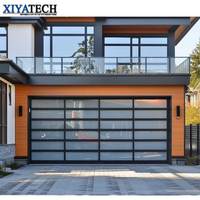 XIYATECH ODM/OEM porte de garage en verre personnalisée porte de garage en verre miroir électrique intelligente cadre de porte de garage