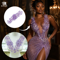 Applique de luxe JP faite à la main, motif floral 3D en fil brillant, 20 couleurs, avec strass en cristal, accessoire de mode pour robe