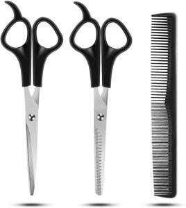 Stainless Steel DIY Grade Beauty Scissors Set with <b>Plastic</b> Handle Partially Serrated <b>Edge</b> for Hairdressing Salon Use - Product Image 1