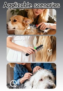 Nouvelle Brosse Électrique Rechargeable Anti-Puces pour Animaux de Compagnie, Peigne de Toilettage à Ions Négatifs pour l'Élimination des <span class=keywords><strong>Poux</strong></span> et des Tiques chez les Chats et les Chiens - Product Image 4