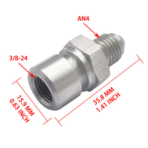 อะแดปเตอร์สายเบรก AN4 ชายแบบ Flare ต่อกับ 3/8-24 หญิงแบบ Inverted Flare, ข้อต่อสายเบรก CNC SS304 สำหรับคาลิปเปอร์เบรกและกระบอกเบรก - Product Image 5