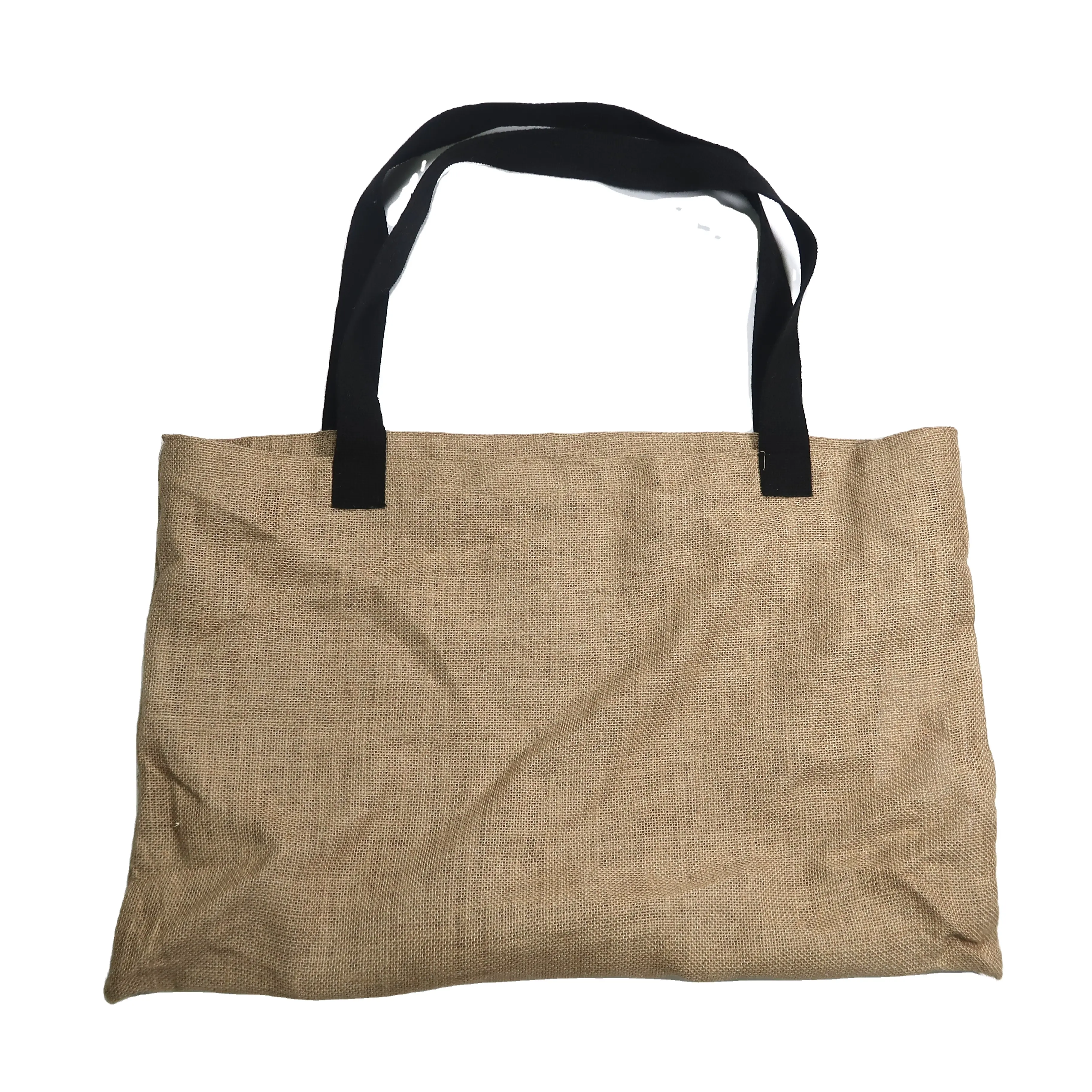 Oem индивидуальный логотип Водонепроницаемая ламинированная льняная рекламная сумка многоразовая Джутовая сумка из мешковины