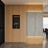 Meuble à chaussures intégré moderne sur mesure, système de rangement de l'entrée au plafond, armoire de hall d'entrée avec éclairage LED d'ambiance