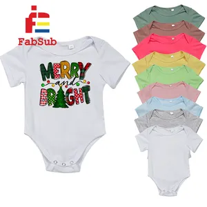New Arrival Sublimation Baby Romper Custom Printing Polyester Cotton Feel Pastel Color Sublimation Baby Onesie