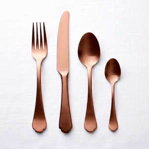 Ensemble de couverts en cuivre moderne, finition mate, résistant à la rouille, parfait pour les occasions de mariage et la vaisselle de cuisine - Product Image 1