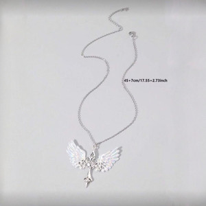 Collares con Colgante <span class=keywords><strong>de</strong></span> Cruz y Alas <span class=keywords><strong>de</strong></span> Ángel Estilo Y2K para Mujer, Cadena <span class=keywords><strong>de</strong></span> Acero Inoxidable, Joyería Subcultural - Product Image 5