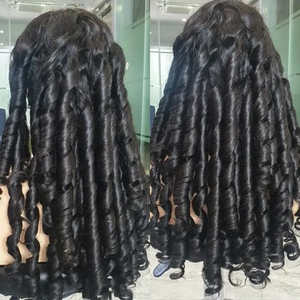 Huevo rizado crudo vietnamita HD encaje frontal desgaste y vaya hinchable rizado doble dibujado nudos individuales pelucas de cabello humano vendedor - Product Image 3