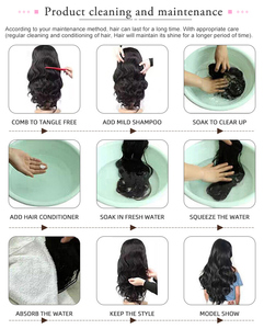 ช่อผมมนุษย์แท้สีดำธรรมชาติมัดเป็นลอนคลื่น - Product Image 4