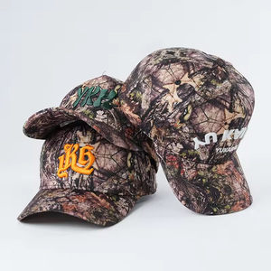 High Quality Custom Camouflage Baseball Cap 5 Panel Structured Outdoor Sports Hat with 3D Embroidery Logo Made of Cotton - Product Image 1