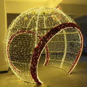 Arche d'entrée géante <span class=keywords><strong>de</strong></span> Noël en forme <span class=keywords><strong>de</strong></span> boule, motif LED étanche IP65, décoration lumineuse à traverser - Product Image 3